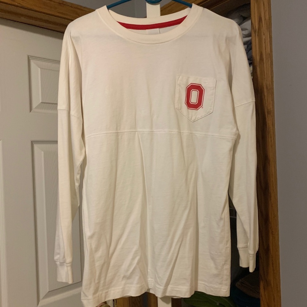PINK Ohio State sequin pocket long sleeve tshirt